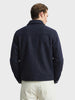 Men's Navy Blue Regular Fit Solid Casual Jacket