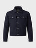 Men's Navy Blue Regular Fit Solid Casual Jacket