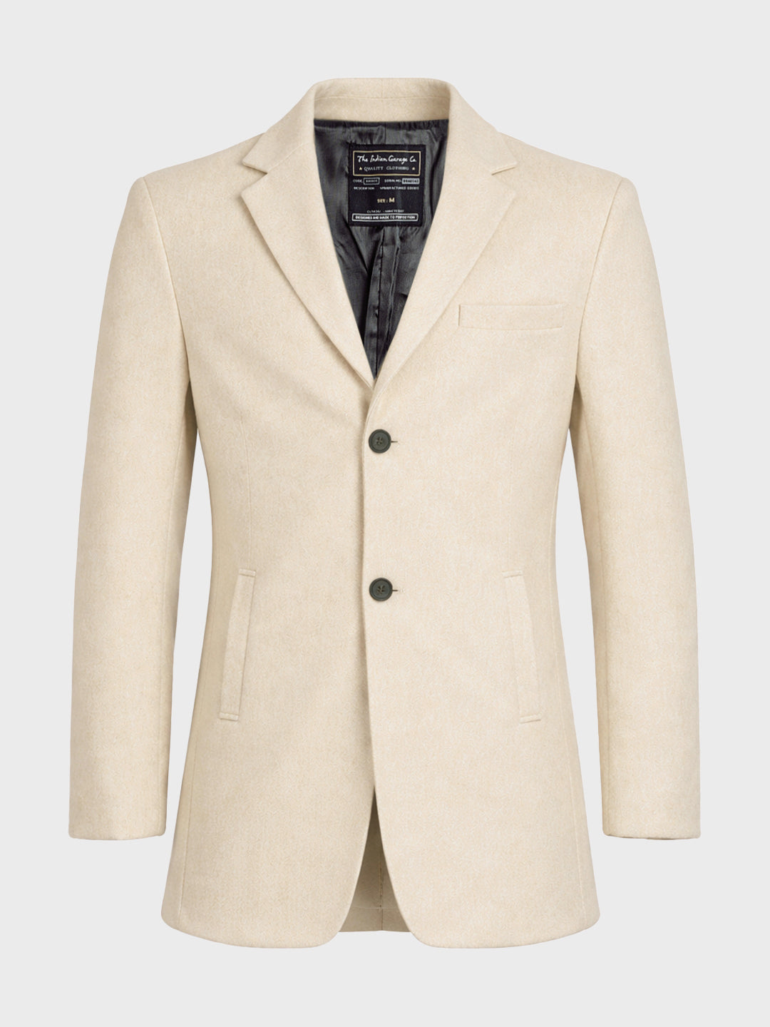 Men's Beige Regular Fit Solid Casual Jacket