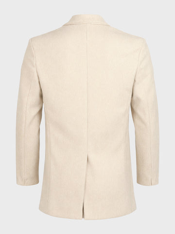 Men's Beige Regular Fit Solid Casual Jacket