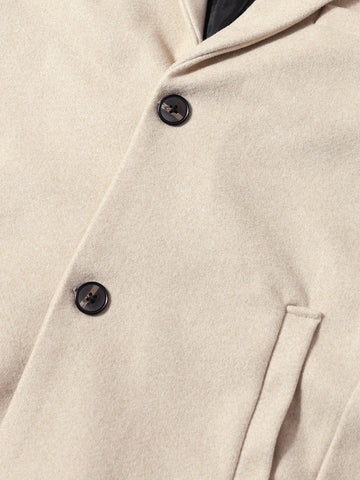 Men's Beige Regular Fit Solid Casual Jacket