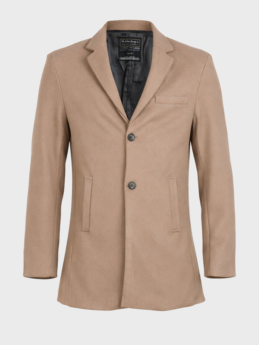 Men's Brown Regular Fit Solid Casual Jacket