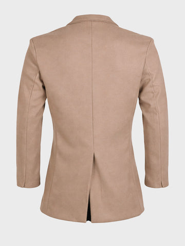 Men's Brown Regular Fit Solid Casual Jacket