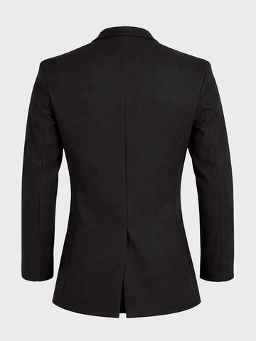 Men's Black Regular Fit Solid Casual Jacket