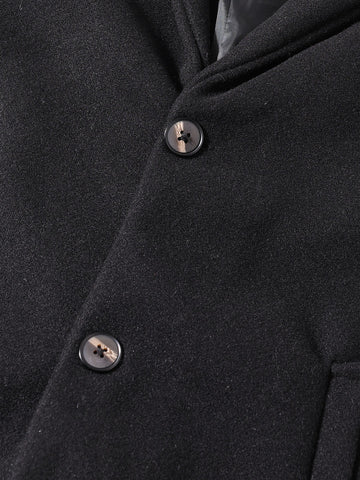 Men's Black Regular Fit Solid Casual Jacket