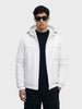 Men's White Relaxed Fit Textured Retro Jacket