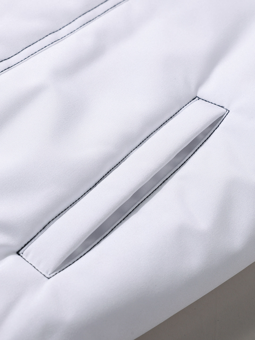 Men's White Relaxed Fit Textured Retro Jacket