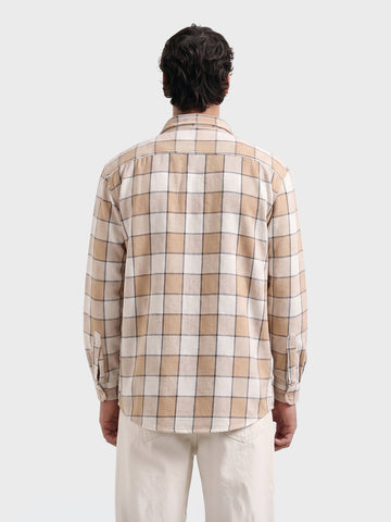Men's Beige Oversized Fit Casual Shirt