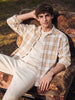 Men's Beige Oversized Fit Casual Shirt