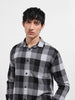 Men's Melange Relaxed Fit Casual Checkered Shirt