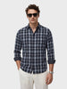 Men's Black Regular Fit Checkered Casual Shirts