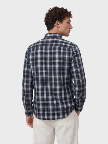 Men's Black Regular Fit Checkered Casual Shirts