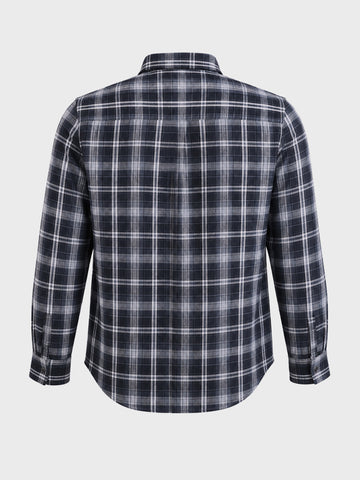 Men's Black Regular Fit Checkered Casual Shirts