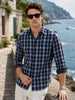 Men's Black Regular Fit Checkered Casual Shirts