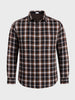 Men's Brown Regular Fit Checkered Casual Shirts