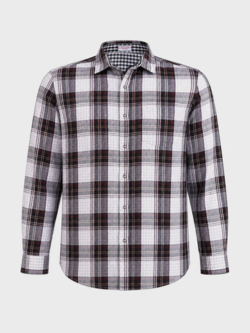 Men's White Regular Fit Checkered Casual Shirts