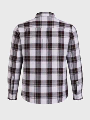 Men's White Regular Fit Checkered Casual Shirts