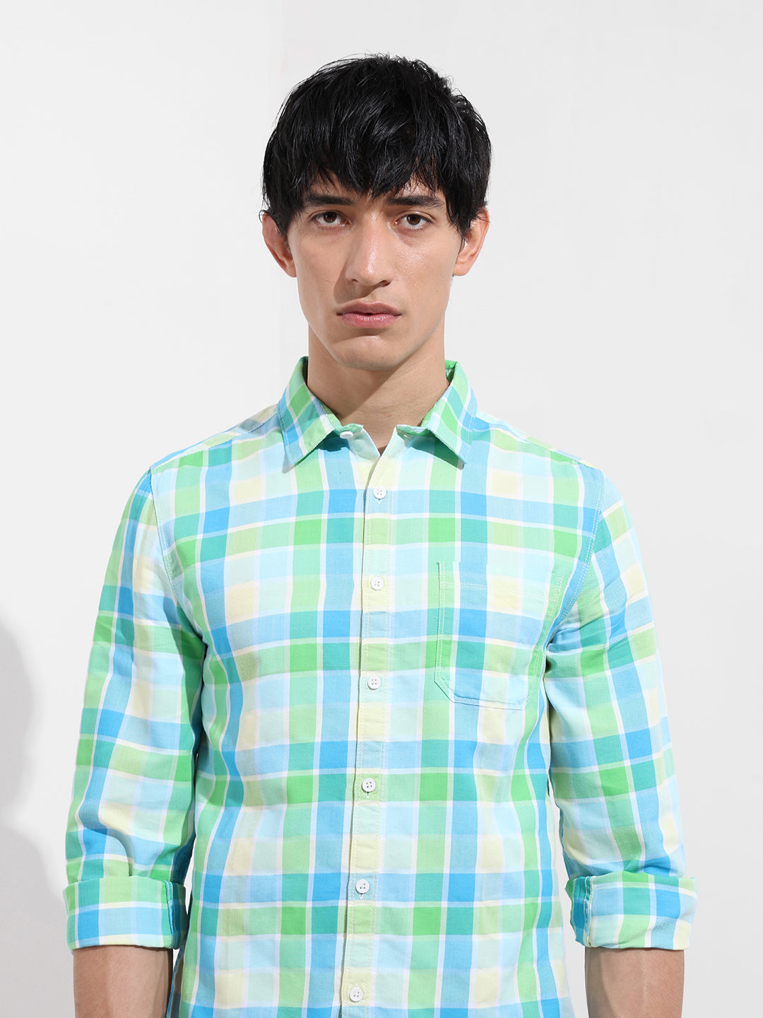 Men's Green Slim Fit Casual Shirt