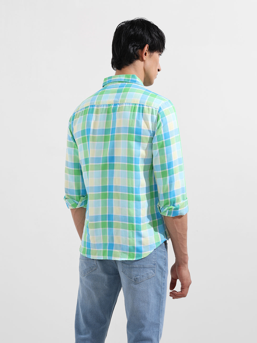 Men's Green Slim Fit Casual Shirt