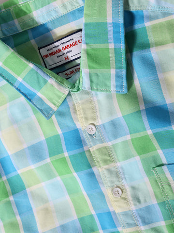 Men's Green Slim Fit Casual Shirt