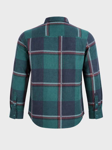 Men's Green Slim Fit Checked Casual Shirt