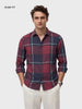 Men's Maroon Slim Fit Checked Casual Shirt