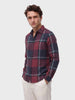 Men's Maroon Slim Fit Checked Casual Shirt