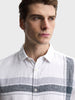 Men's White Slim Fit Printed Casual Shirt