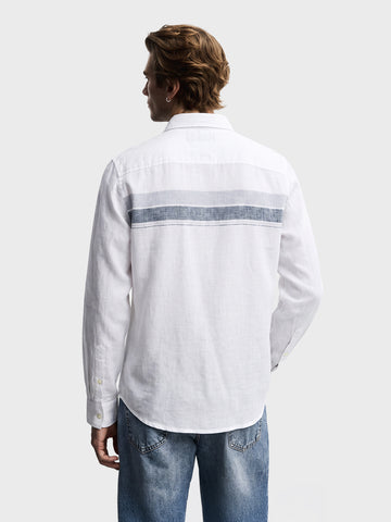 Men's White Slim Fit Printed Casual Shirt