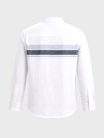 Men's White Slim Fit Printed Casual Shirt