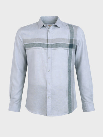 Men's Grey Slim Fit Checked Casual Shirt