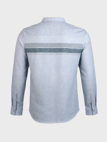 Men's Grey Slim Fit Checked Casual Shirt