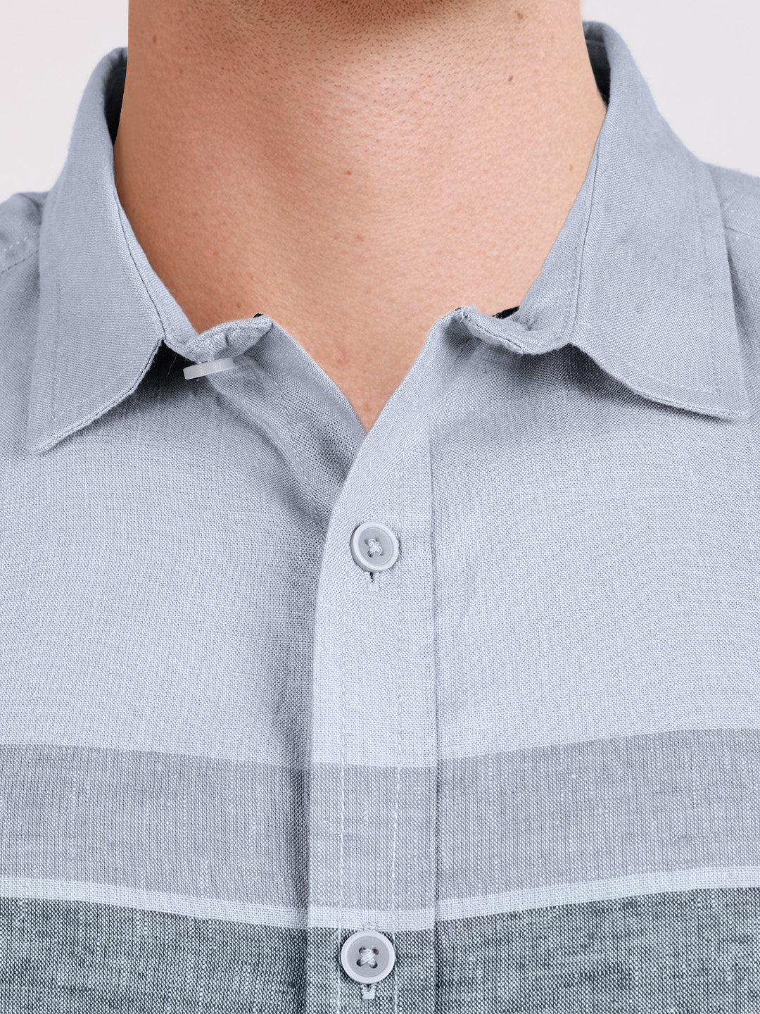 Men's Grey Slim Fit Checked Casual Shirt