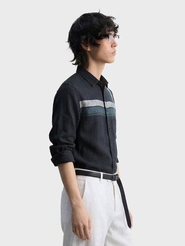Men's Black Slim Fit Checked Casual Shirt