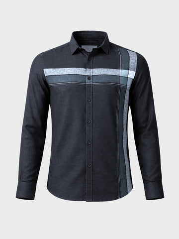 Men's Black Slim Fit Checked Casual Shirt