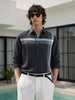 Men's Black Slim Fit Checked Casual Shirt