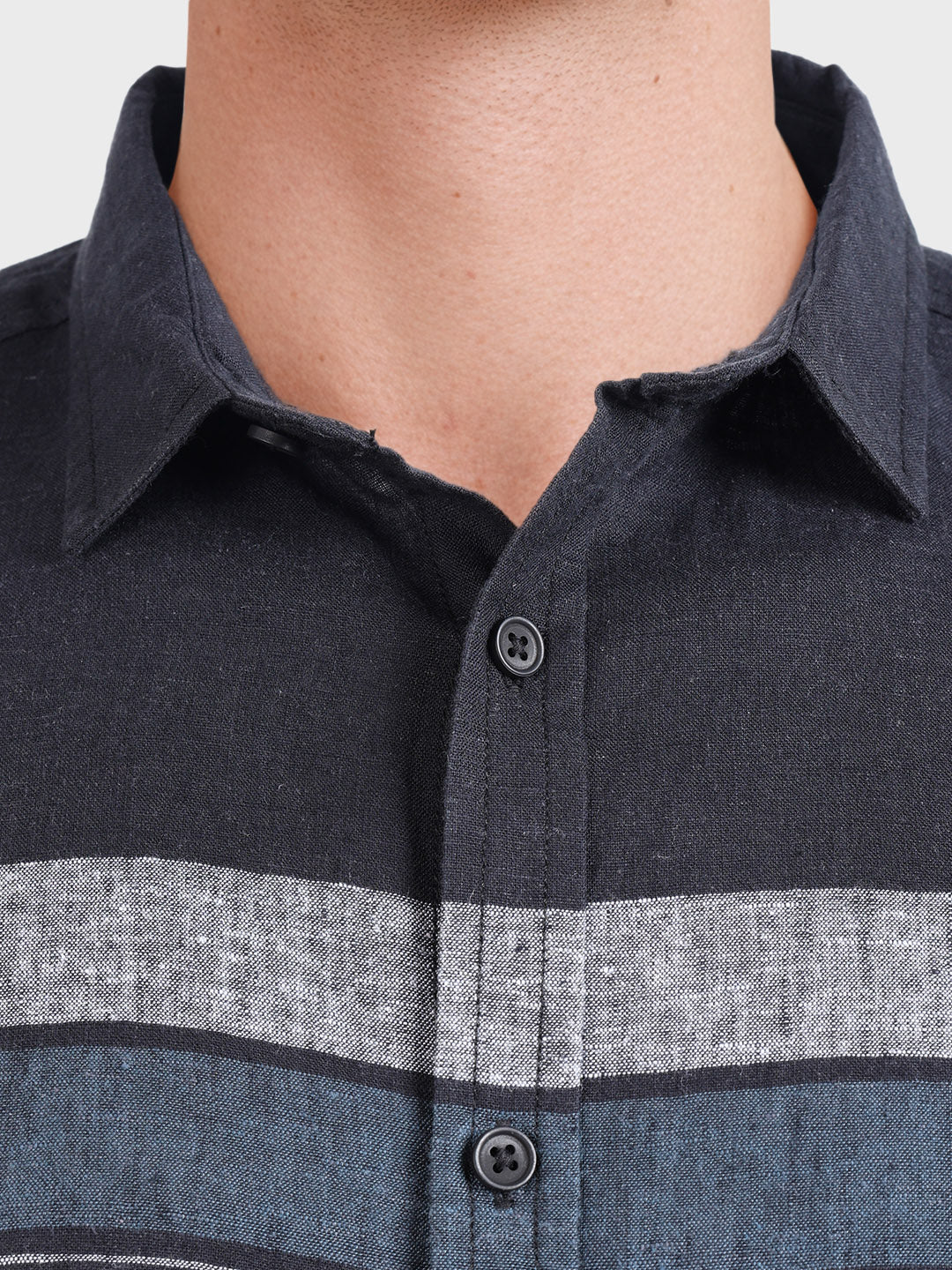 Men's Black Slim Fit Checked Casual Shirt