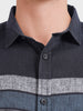 Men's Black Slim Fit Checked Casual Shirt