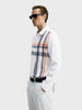 Men's White Slim Fit Checked Casual Shirt
