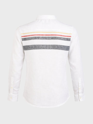 Men's White Slim Fit Checked Casual Shirt