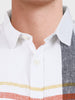 Men's White Slim Fit Checked Casual Shirt