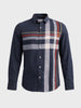 Men's Blue Slim Fit Checked Casual Shirt