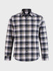 Men's Navy Blue Slim Fit Checkered Casual Shirt