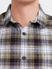 Men's Brown Slim Fit Checkered Casual Shirt