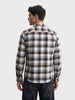 Men's Brown Slim Fit Checkered Casual Shirt