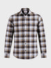 Men's Brown Slim Fit Checkered Casual Shirt