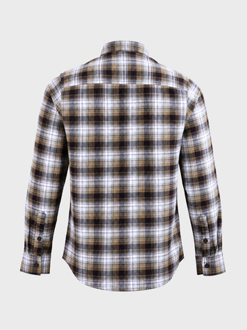 Men's Brown Slim Fit Checkered Casual Shirt