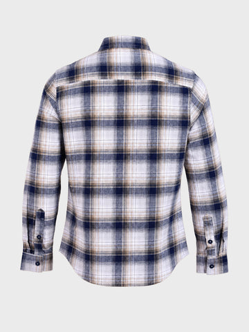 Men's Blue Slim Fit Checkered Casual Shirt