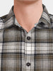 Men's Khaki Slim Fit Checkered Casual Shirt