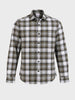 Men's Khaki Slim Fit Checkered Casual Shirt